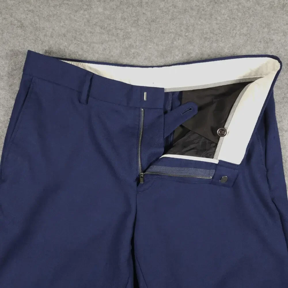 J Crew Bowery Slim Fit Pants Mens Blue 100% Wool 34x32 Office Classic Navy